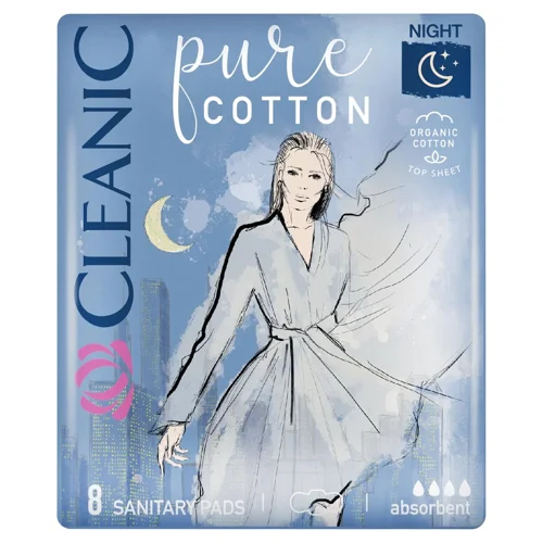 Прокладки гігієнічні Cleanic Pure нічні 8шт