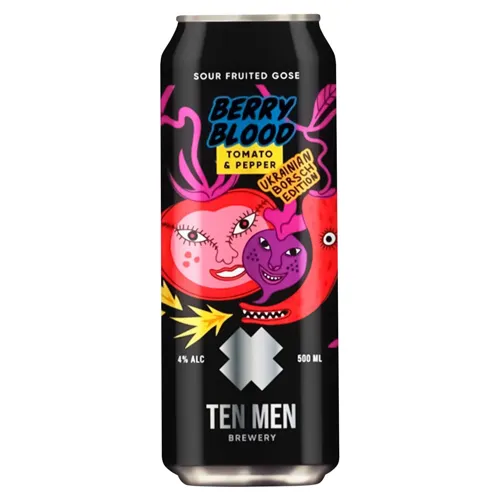 Пиво Ten Men Berry Blood Tomato and Papper Український Борщ Видання напівтемне нефільтроване 4% 0,5л