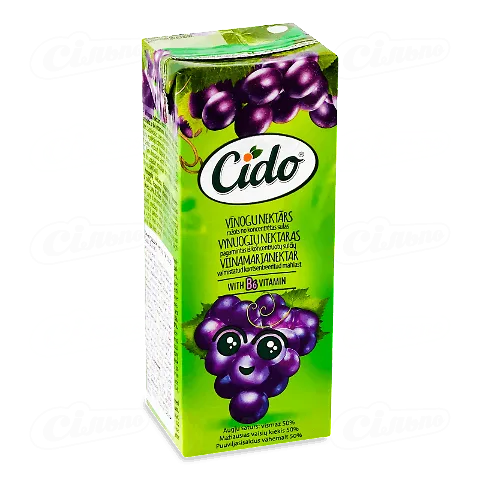 Нектар Cido виноградний 50% +B6, 0,2л
