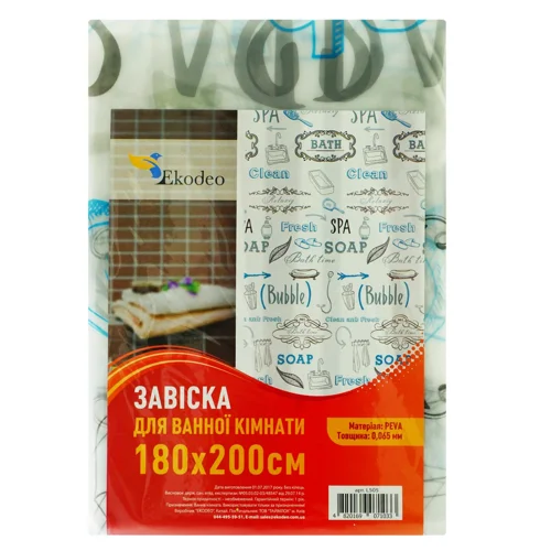 Завіска Ekodeo для ванної кімнати 180*200см в асортименті