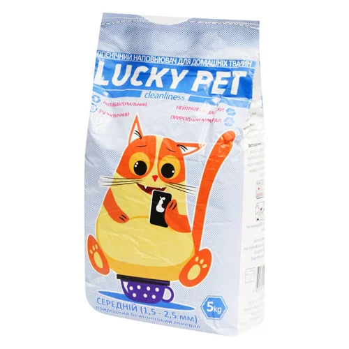 Наповнювач гігієнічний Lucky Pet для котів бентонітовий з ароматом лаванди середній 5кг