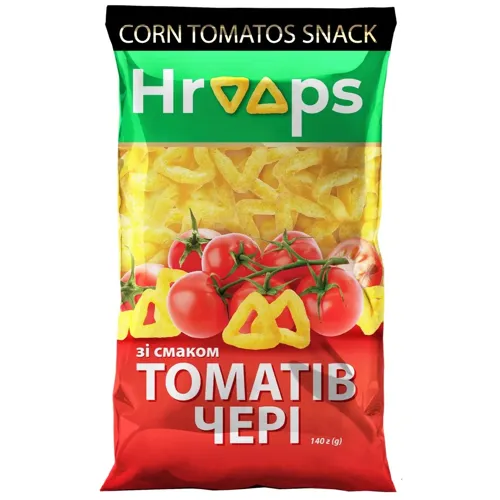 Снеки кукурудзяні Hroops зі смаком томатів чері 140г