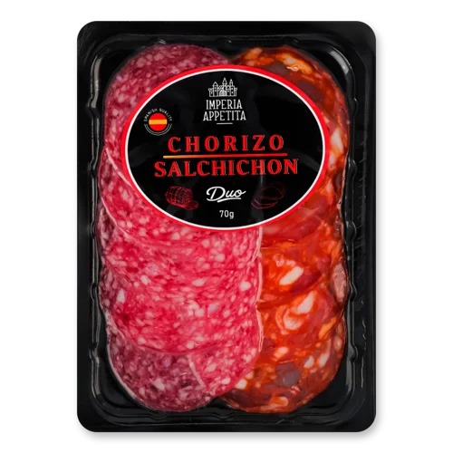 Ковбаси слайси Чорізо&Сальчічон Duo Imperia Appetita с/в, лоток 70г