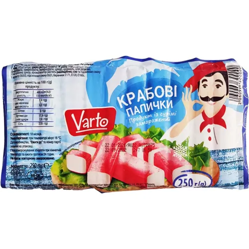 Крабові палички Varto Продукт із сурімі 250г