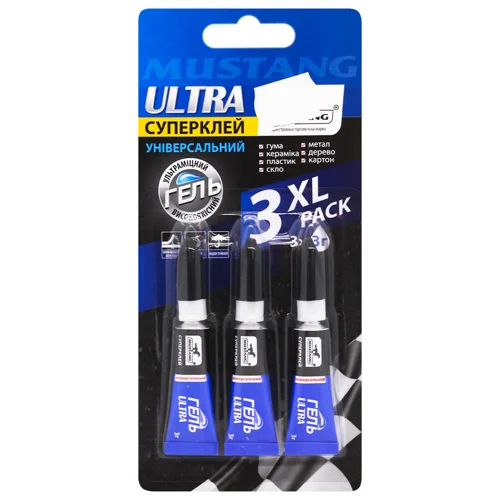 Суперклей Mustang Ultra універсальний XL pack 3х3г