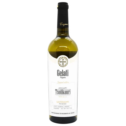 Вино Gelati Premium Tsolikauri біле сухе 13% 0,75л