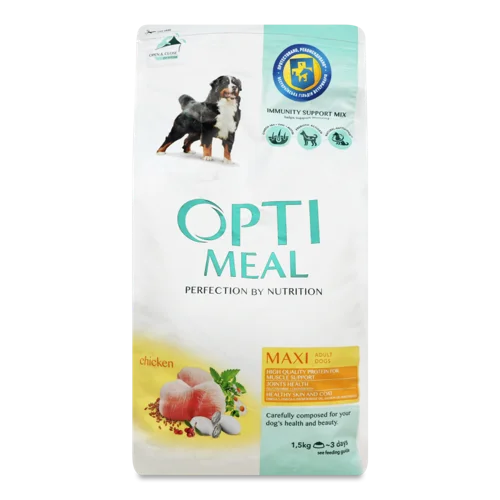 Корм сухий для дорослих собак великих порід з куркою, Maxi Optimeal, в/ґ, 1.5 кг