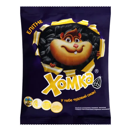 Насіння соняшнику смажене несолоне Елітне Хомка м/у 150г