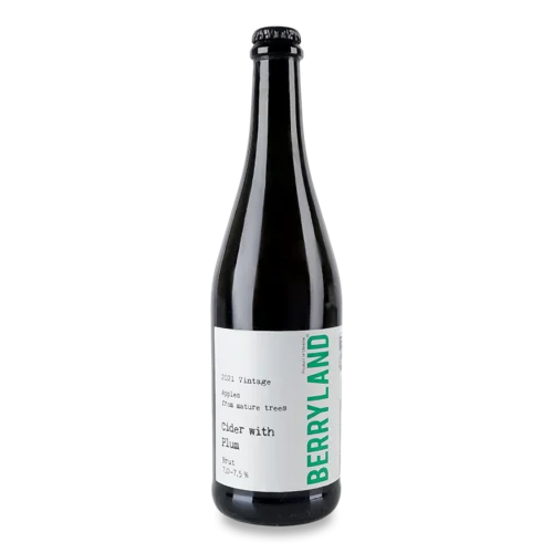 Сидр Яблучний Ігристий Брют Пастеризований З Сливою, 0.75л, 7-7.5% в/ґ