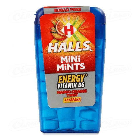 Цукерки Міні мінтс з смаком манго та апельсину без цукру 12,5г Холлс
