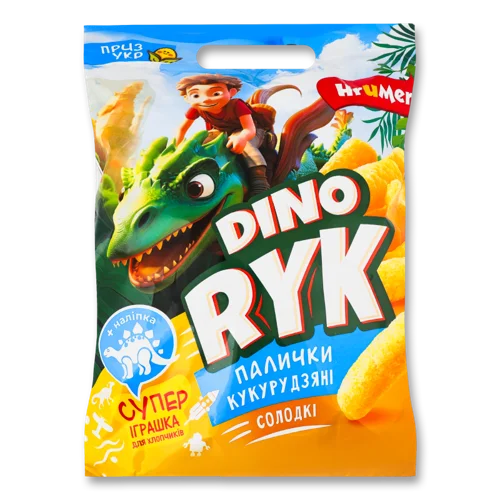Кукурудзяні Палички Солодкі Неглазуровані, Іграшка Dino Ryk Hrumer, 100 г