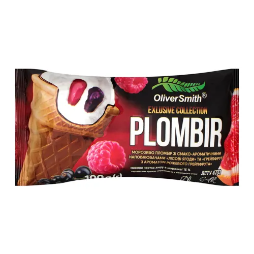 М-во пломбір зі смако-ар нап. 'Лісові ягоди' та 'Грейпфрут' у ваф стакані, 100г