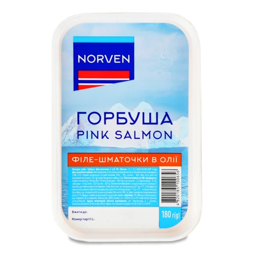 Філе-Шматочки Горбуші В Олії Norven, в/ґ, 180г