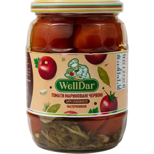 Томати WellDar мариновані бурі слабокислі 720мл