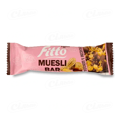 Батончик-мюслі Fitto light з арахісом та шоколадом, 25г
