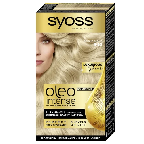 Фарба для волосся без аміаку Syoss Oleo Intense 9-10 Яскравий блонд 115мл