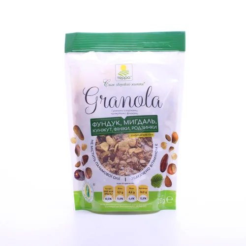 Гранола Терра горіхи-кунжут-фініки 250г
