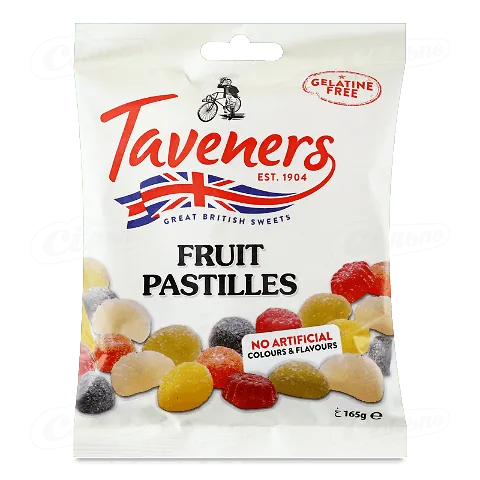 Цукерки Taveners Fruit Pastilles фруктовий смак, 165г