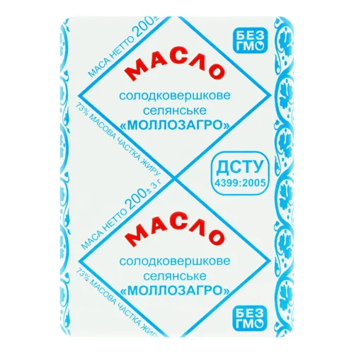 Масло 73% солодковершкове Селянське Молагро м/у 200г
