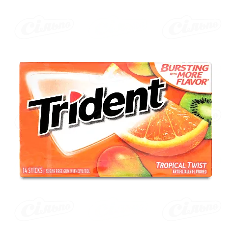 Гумка жувальна Trident тропічний смак, 27г