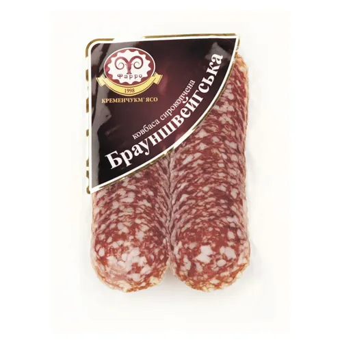 Ковбаса Фарро Брауншвейгська сирокопчена нарізка 80г