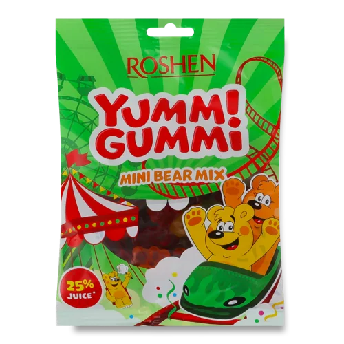 Желейні Цукерки Mini Bear Mix Yummi Gummi Roshen, м/у, 165 г