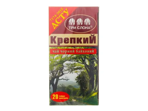 Чай чорний Три Слона Міцний байховий листовий 1,5г*20шт