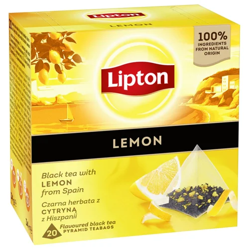 Чай чорний Lipton Лимон 1,7г*20шт