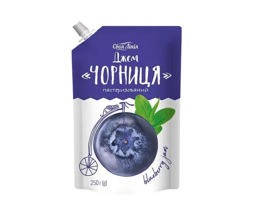 Джем Своя лінія Чорниця дой-пак 250г