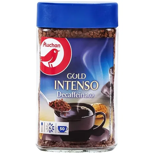 Кава Ашан Gold Intenso Decaffeinato розчинна 100г