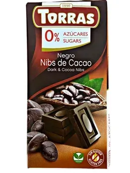 Шоколад Torras чорний з какао без цукру 75г