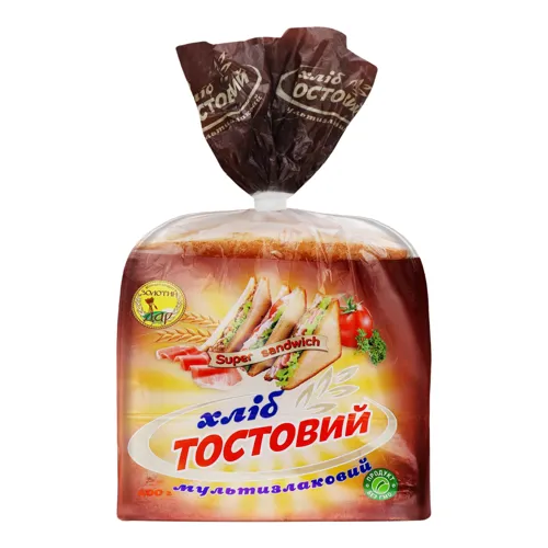 Хліб Тостовий мультизлаковий «Золотий дар» 400г