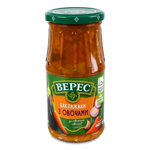 Баклажани з овочами смажені стерилізовані Верес с/б, 440г