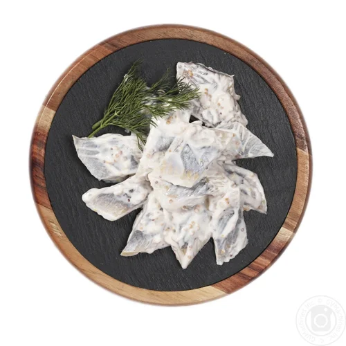 Філе оселедця в соусі з французькою гірчицею охолоджене