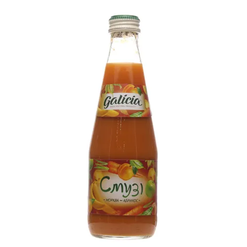 Сік із суміші плодів морква-абрикос з м'якоттю Смузі Galicia 0.3л