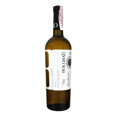 Вино 0.75л 9-12% біле напівсолодке Мускатне Селект Bolgrad пл