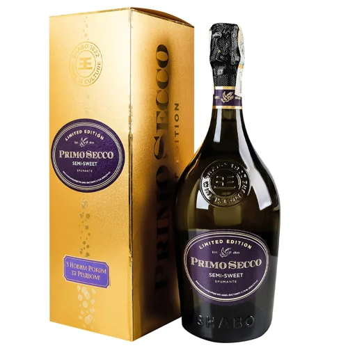 Вино ігристе Shabo Primo Secco біле напівсолодке 11,7% 0,75л