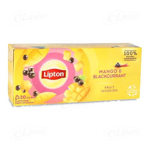 Чай фруктовий «Lipton» Манго та Чорна смородина, 20*1,7г