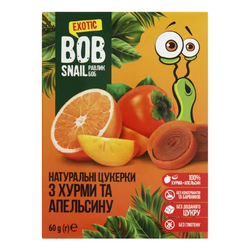 Цукерки фруктові Хурма-апельсин Bob Snail к/у 60г