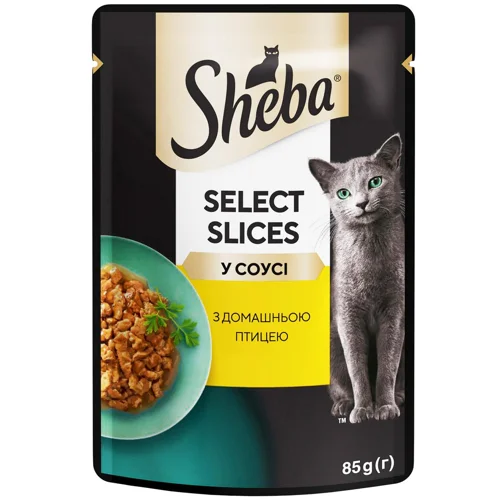 Корм вологий Sheba Select Slices з домашньою птицею для котів 85г