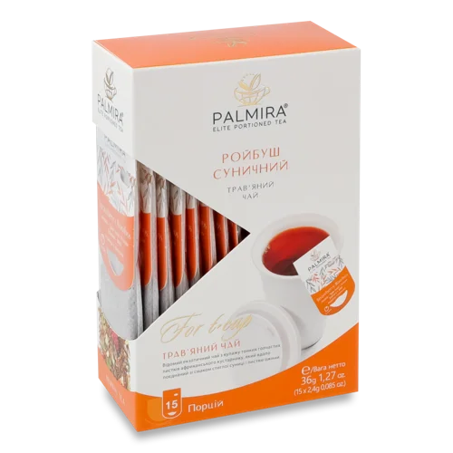 Чай Трав'яний Ройбуш Суничний В/К, Картонна Упаковка 15х2.4г