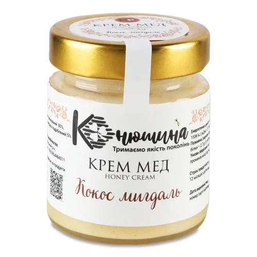 Крем-Мед Кокос-Мигдаль Вищого Ґатунку, С/Б 220г