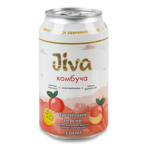 Напій Безалкогольний Слабогазований Соковий Тропічний Персик Комбуча, з/б 330мл