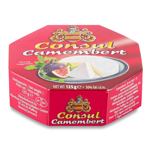 Сир Камамбер 50% В/ґ, к/у, 0.125 кг