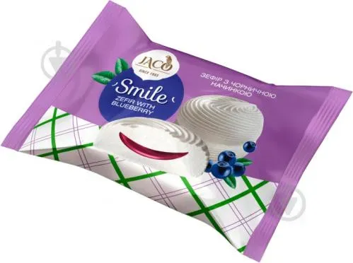 Зефір Смайл з чорничною начинкою 50г п/ет ТМ Жако
