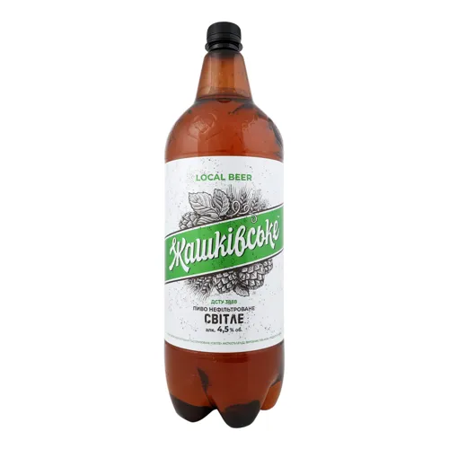 Пиво 1.8л 4.5% нефільтроване пастеризоване Світле Жашківське