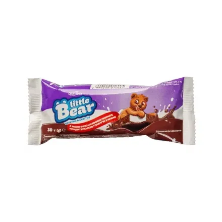 Бісквітне тістечко 30г Своя Лінія Little Bear з молочною начинкою покрите конд глазур’ю з какао м/уп