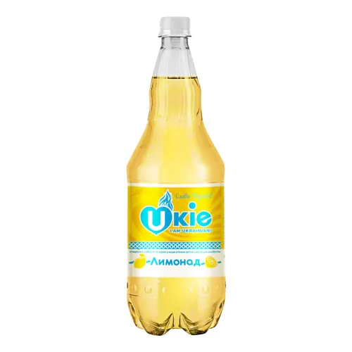 Напій безалкогольний сильногазований зі смаком лимона Лимонад оригінальний Ukie 1.2л