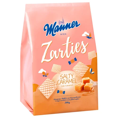 Вафлі Manner Zarties солона карамель 200г