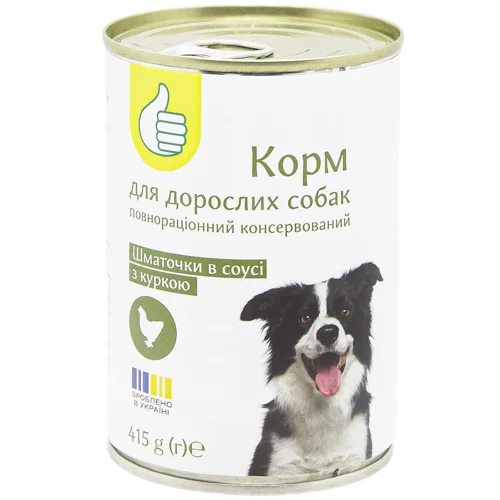 Корм вологий Auchan з куркою для собак 415г